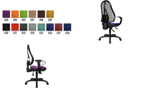 TOPSTAR Bürodrehstuhl "Open Point SY", Stoff, violett stufenlose Sitzhöhenverst