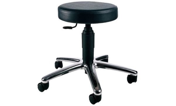 TOPSTAR Drehhocker "TEC 70 - chrom", Stoffbezug: schwarz extra dick gepolsterte