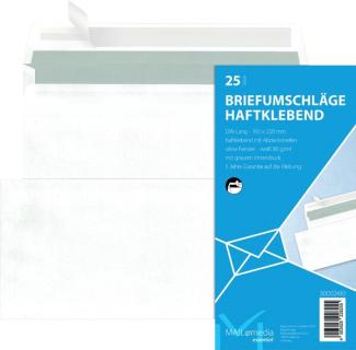 MAIL media Briefumschlag DIN Lang, Haftklebung, weiß, 80g