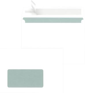 Briefumschlag C6, mit Fenster, Haftklebung, 80g/qm, weiß