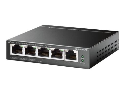 TP-LINK TL-SG105PE 5-Port Gigabit Easy Smart Switch with 4-Port PoE+ 65W PoE