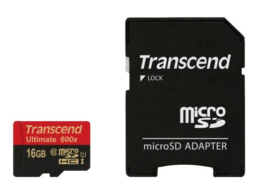 TRANSCEND 16GB microSDHC Class10 U1,MLC,600x