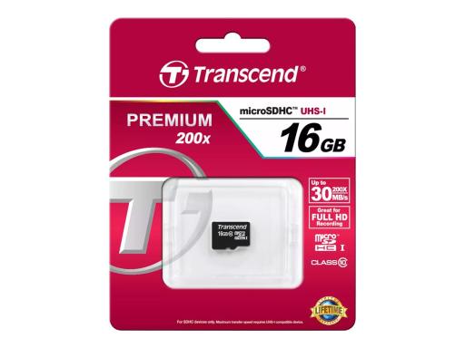 TRANSCEND SDHC CARD MICRO 16GB CLASS 10