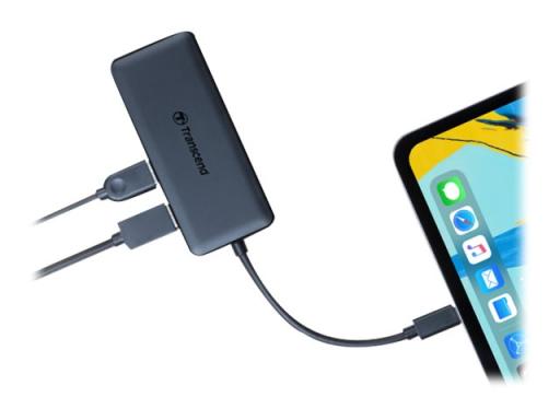 TRANSCEND TS-HUB5C USB 2.0-Hub mit eingebautem SD-Kartenleser, mit USB-C Stecke