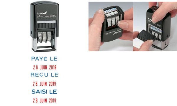 TRODAT Datumstempel Printy Dater 4850L "PAYÉ LE" (FR) - für den Markt: F - L (4