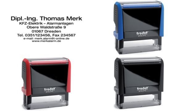 TRODAT Textstempelautomat Printy 4915, 7-zeilig, blau - für den Markt: D - L - 