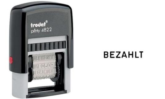 TRODAT Wortbandstempel Printy 4822, ohne Datum, schwarz - für den Markt: D - L 