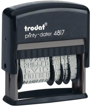 TRODAT Wortbandstempel Printy Dater 4817, mit Datum, schwarz - für den Markt: D