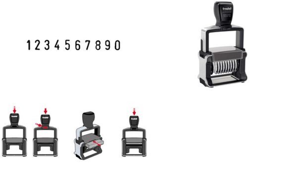 TRODAT Ziffernstempel Professional 4.0 55510, 10-stellig Gehäuse: gebürsteter E