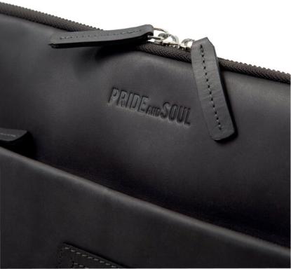 Tabletmappe Terra, Leder, grau Reißverschlussfächer