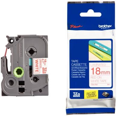 Tape TZE242 / weiß/rot / 8m/ 18mm/PT1000