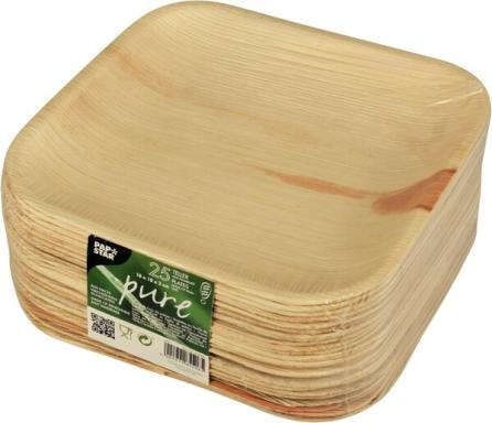 Teller pure eckig, 18 x 18 cm aus Palmblatt