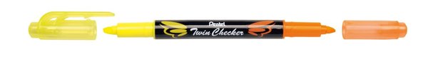 Textmarker Twin Checker, gelb/orange Strichstärke: 1,0 - 3,5mm