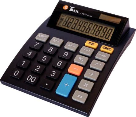 Tischrechner, anzeigend, 12-stellig Solar und Batterieb, schwarz,