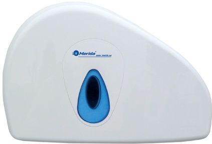 Toilettenpapier-Großrollen-Spender "Merida Top Duo Mini" | weiß/blau mit Restrollenaufnahme, für Toilettenpapier-Großrolle 10047
