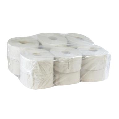 Toilettenpapier Großrolle 1-lagig, recycling, 130 m lang, 9 cm breit | 12 Rollen/Sack<br>