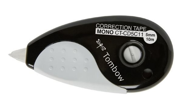 Tombow Korrekturroller MONO grip, 5,0 mm x 10 m, schwarz (1230299)