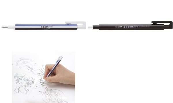 Tombow Radierstift MONO zero, run de Spitze, schwarz (1230101)