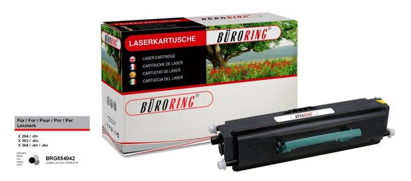 Toner Cartridge schwarz für Lexmark X264, X264DN, X363, X363DN,