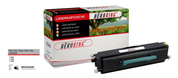 Toner Cartridge schwarz für Lexmark X463de, 464de, 466de, 466dte,