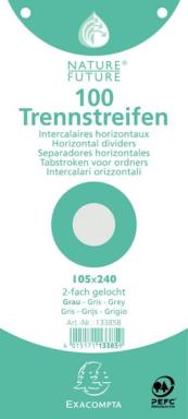 Trennstreifen grau 190g/qm Karton, 105 x 240 mm, gelocht