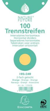 Trennstreifen orange 190g/qm Karton 105 x 24 mm, gelocht
