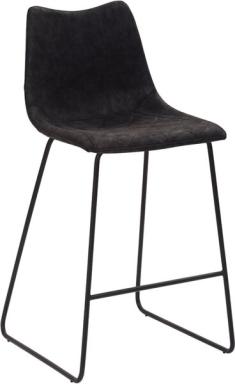 Tresenhocker 1175 Kufengestell schwarz Kunstleder Vintage Look schwarz