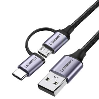 UGREEN USB 2-in-1 UGREEN Typ-C / Micro USB Kabel, QC 3.0, 1m (schwarz)