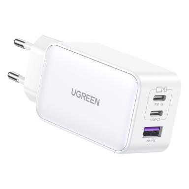UGREEN USB-A+2xUSB-C 65W GaN Tech Ladegerät, weiß