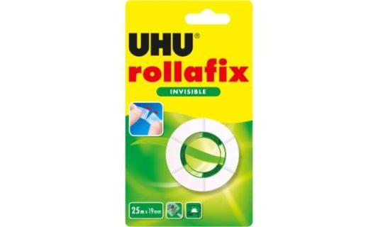 UHU Klebefilm rollafix invisible, 1 9 mm x 25 m (5664601)