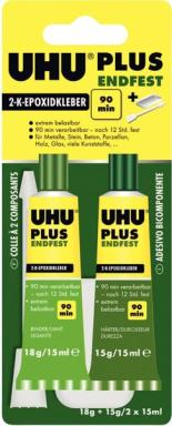 UHU Plus Endfest, 1 Tube Binder u. 1 Tube Härter, 33g