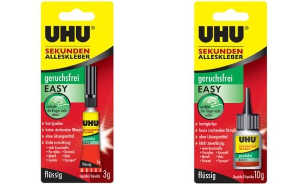 UHU Sekundenkleber EASY, lösemittel frei, 3 g in Tube (5651134)