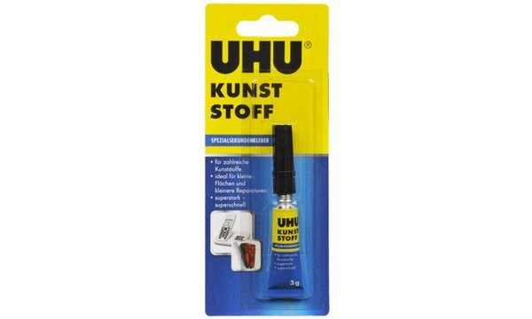 UHU Spezial-Sekundenkleber Kunststo ff, 3 g Tube (5652049)