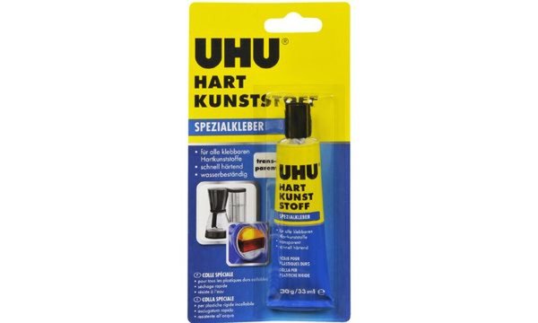 UHU Spezialkleber HART KUNSTSTOFF, 30 g in der Tube (5652024)