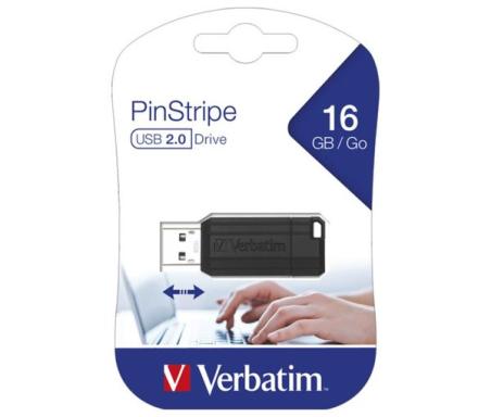 USB-Disk Verbatim 16GB 2.0 Pin Stripe black