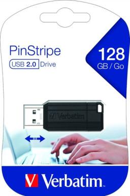 USB2.0 128GB Verbatim USB DRIVE 2.0 PIN STRIPE