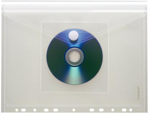 Umschlag A4, Lochrand, CD-Tasche farblos matt transparent