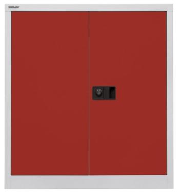 Universalschrank inkl. 1 Fachboden für 2 Ordnerhöhen, Grau/Rot