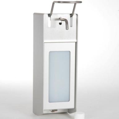 Universalspender für Fließpaste, 2000 ml, kurzer Hebel, abschließbar Armhebelspender aus Aluminium, mattsilber eloxiert, frei befüllbar