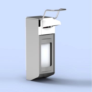 Universalspender für Fließpaste, 2500 ml, kurzer Hebel, abschließbar Armhebelspender aus Aluminium, mattsilber eloxiert, frei befüllbar