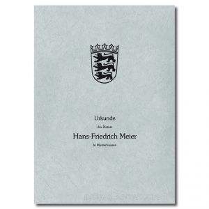 Urkundenumschläge Baden-Würtemberg grau, 1-farbiger Druck, schwarz