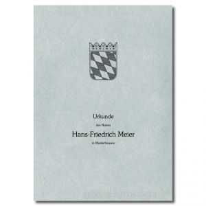 Urkundenumschläge Bayern grau, 1-farbiger Druck, schwarz