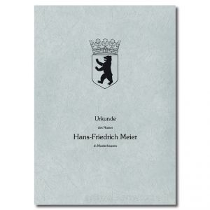 Urkundenumschläge Berlin grau, 1-farbiger Druck, schwarz