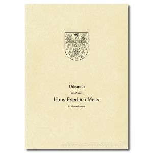 Urkundenumschläge Brandenburg chamois, 1-farbiger Druck, schwarz