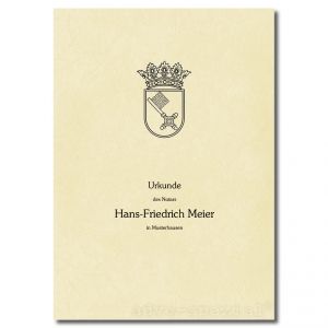 Urkundenumschläge Bremen chamois, 1-farbiger Druck, schwarz