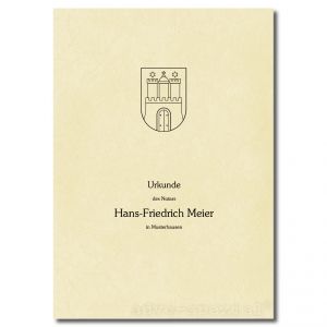 Urkundenumschläge Hamburg chamois, 1-farbiger Druck, schwarz