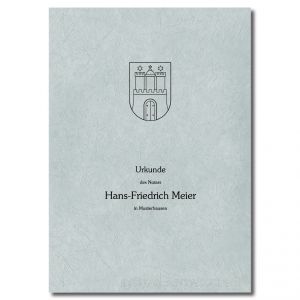 Urkundenumschläge Hamburg grau, 1-farbiger Druck, schwarz