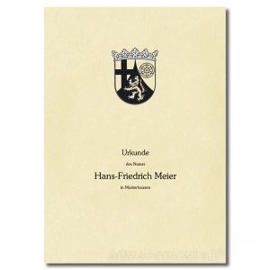 Urkundenumschläge Rheinland-Pfalz chamois, 1-farbiger Druck, schwarz