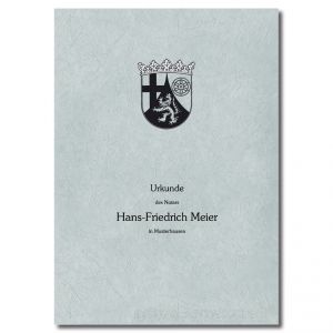 Urkundenumschläge Rheinland-Pfalz grau, 1-farbiger Druck, schwarz