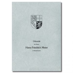 Urkundenumschläge Saarland grau, 1-farbiger Druck, schwarz